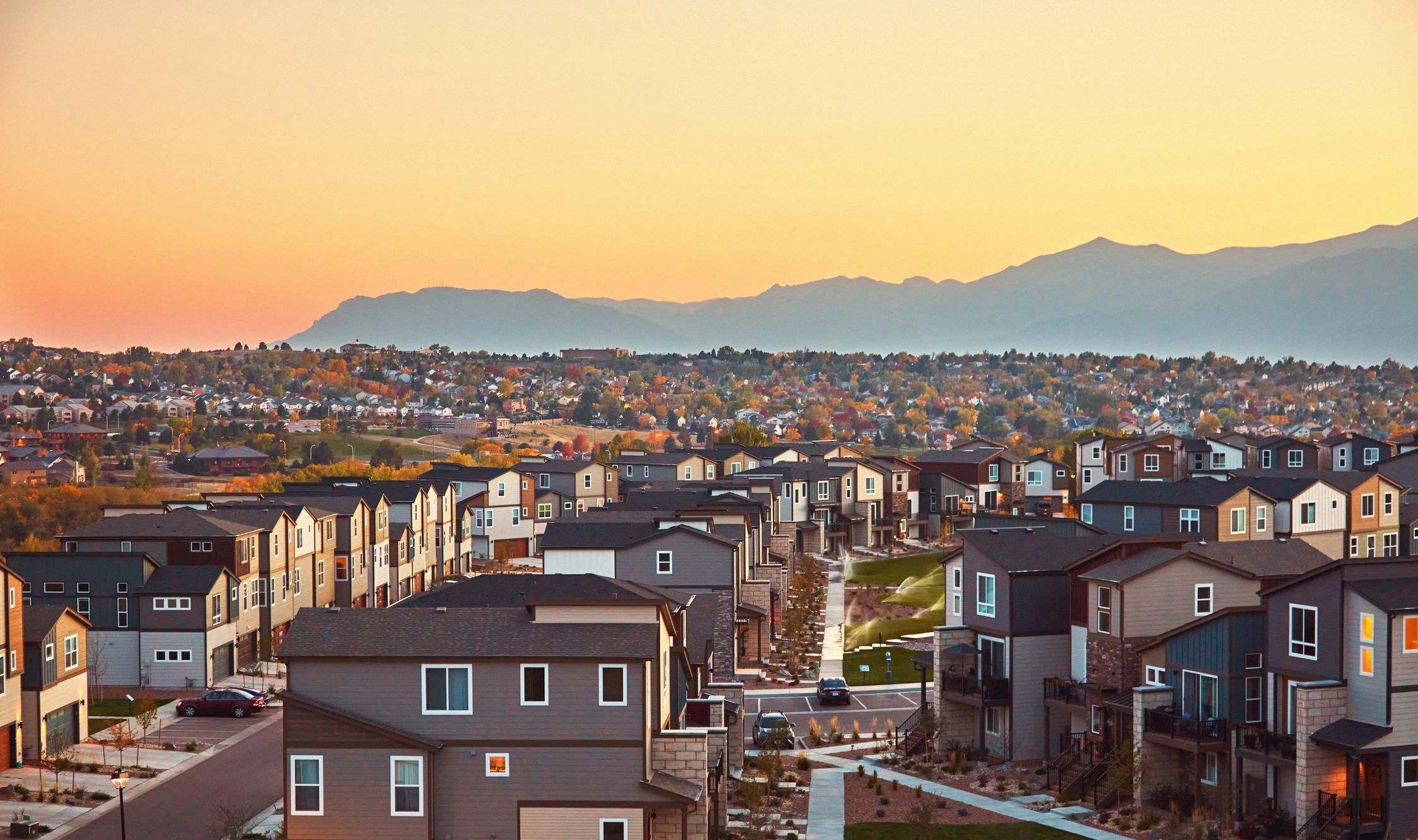 Residential community with mountains in the background