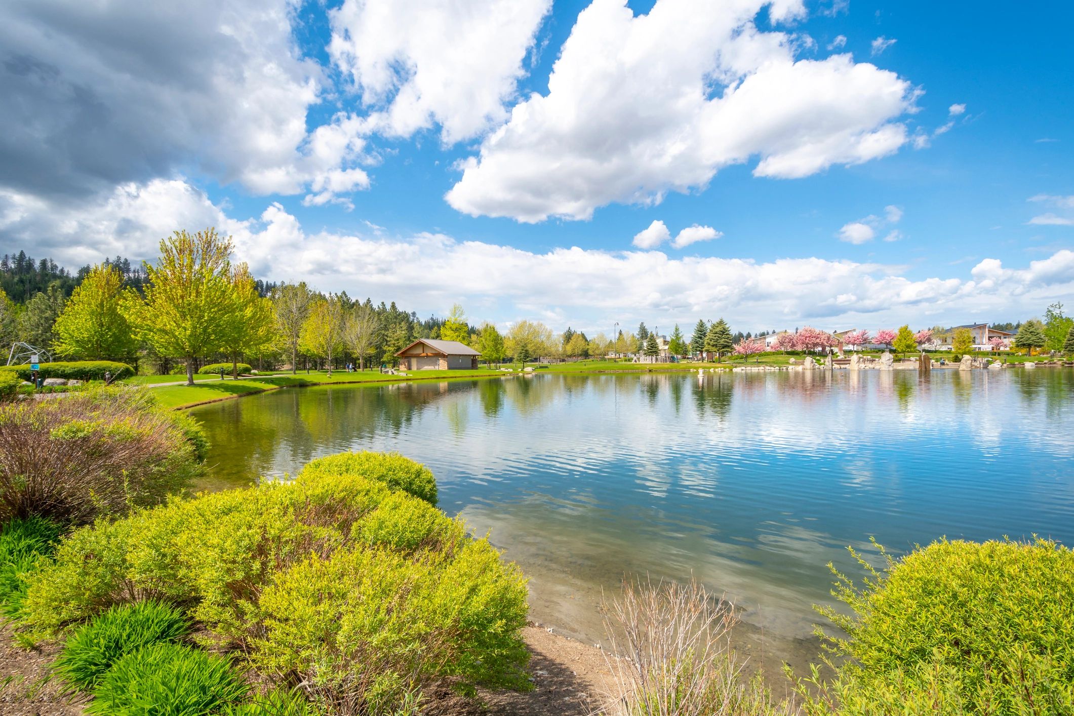 Small lake in downtown Coeur d'Alene, Idaho