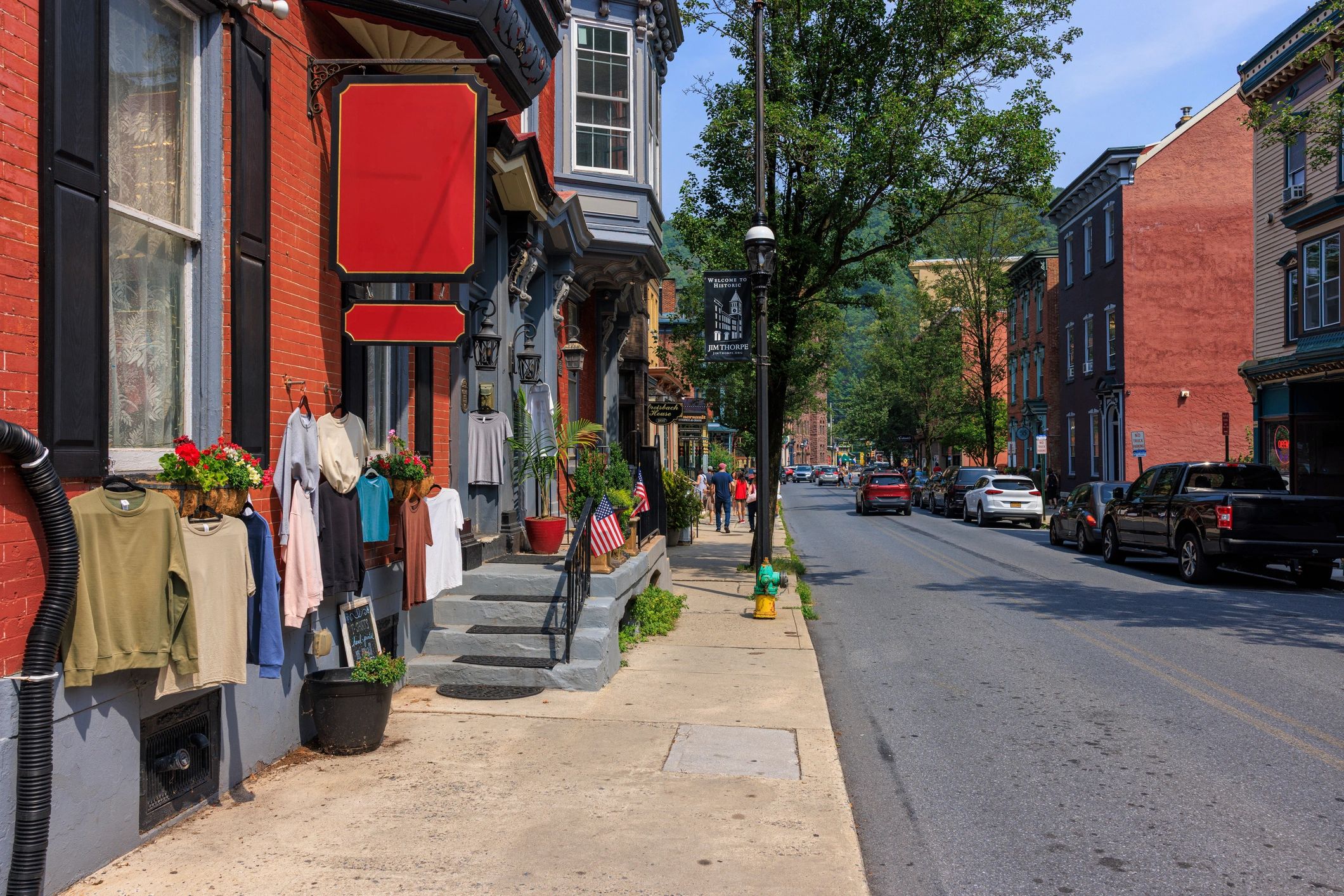 Historic small-town main street in America